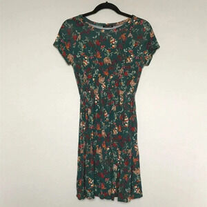 Sweet Claire Green Floral Cottagecore Dress